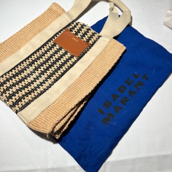 ISABEL MARANT striped straw tote - Picture 2 of 8